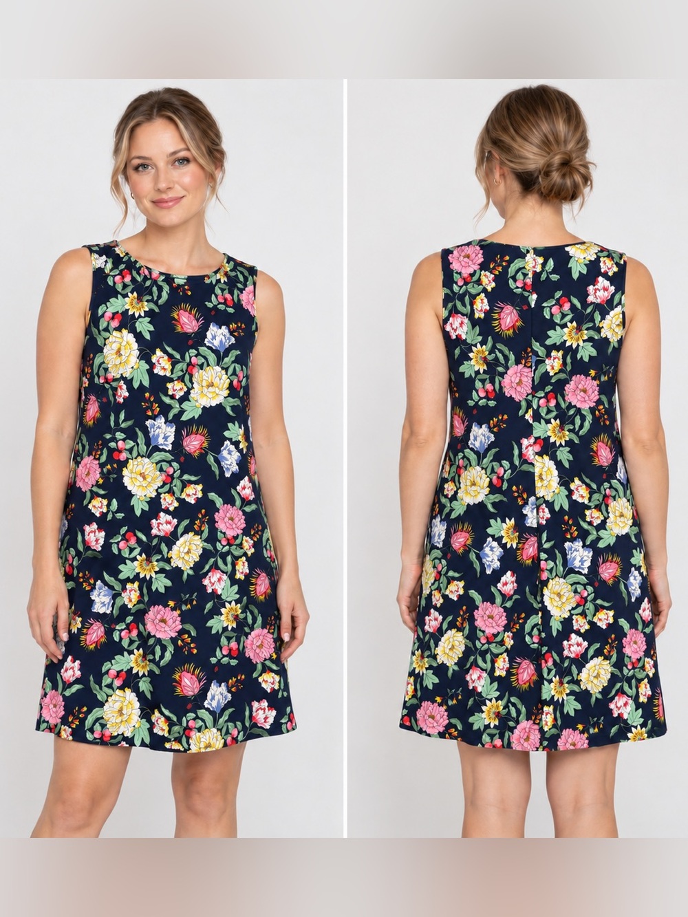 Tommy Hilfiger Navy Floral Sleeveless A-Line Dress size 10